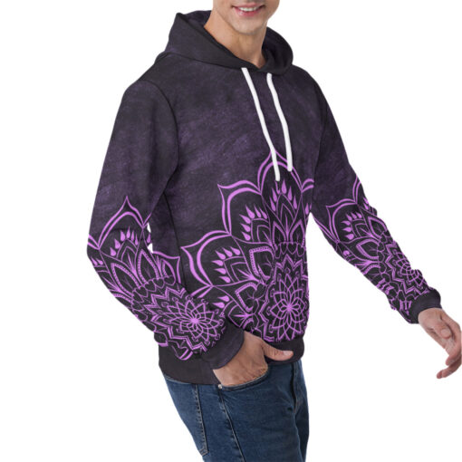 Purple Mandala Men's Hoodie - Image 3