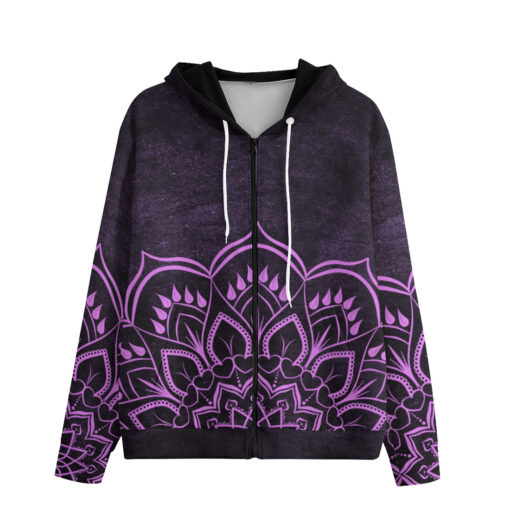 Purple Mandala Zip Up Hoodie