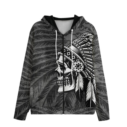 Indian Skull Tattoo Zip Up Hoodie