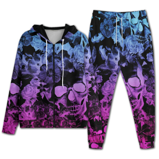 Neon Skulls with Flowers Men's Tracksuit