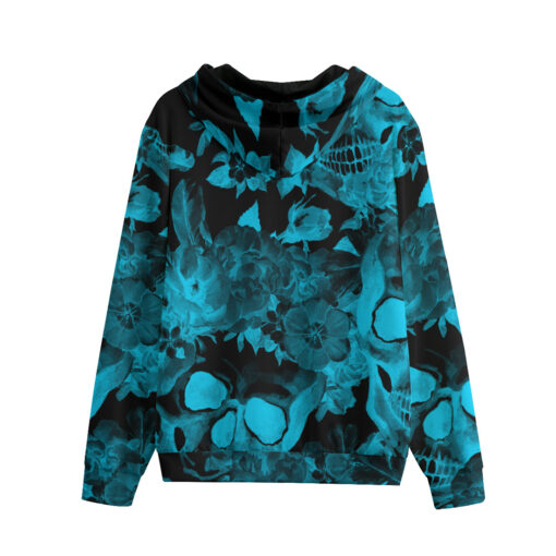 Aqua Blue Skulls with Flowers Men's Tracksuit - Image 2