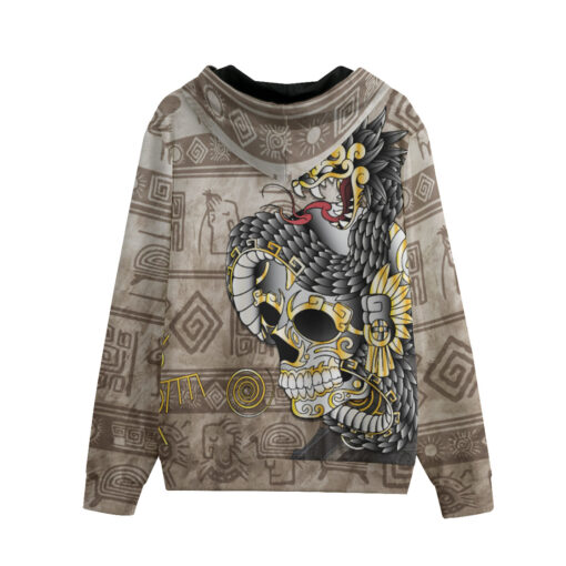 Aztec Gold Skull Zip Up Hoodie - Image 2