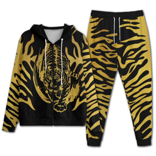 Black Tiger on Gold Men's Tracksuit