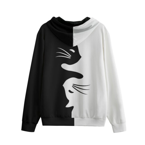 Yin Yang Cats Zip Up Hoodie - Image 2