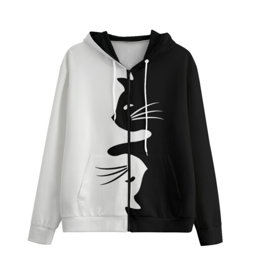 Yin Yang Cats Zip Up Hoodie