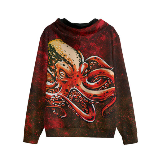 Red Octopus Zip Up Hoodie - Image 2