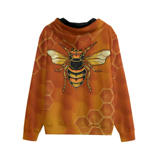 Bee Honeycombs Zip Up Hoodie - Image 2