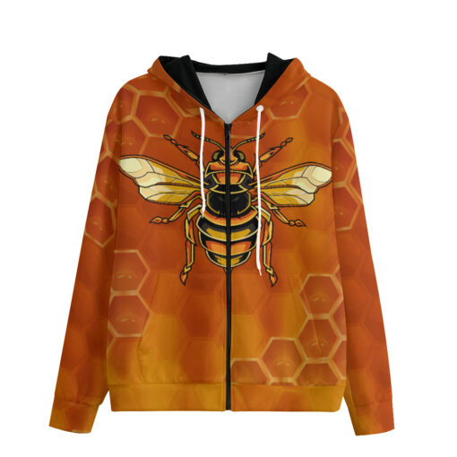 Bee Honeycombs Zip Up Hoodie