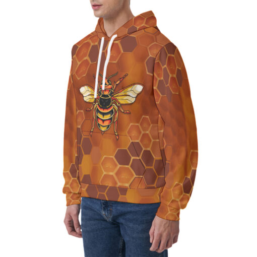 Bee Hexagons Men's Hoodie - Image 3