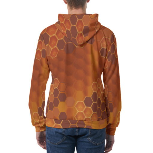 Bee Hexagons Men's Hoodie - Image 4