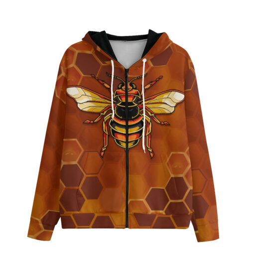 Bee Hexagons Zip Up Hoodie