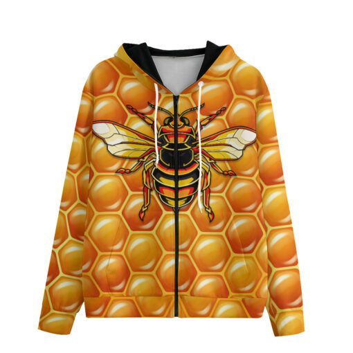 Bees Hexagon Zip Up Hoodie