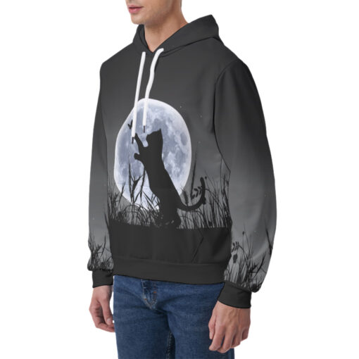 Cute Cat Silhouette Men's Hoodie - Image 3