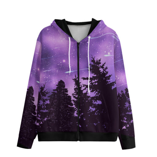 Dark Forest Meteor Shower Zip Up Hoodie