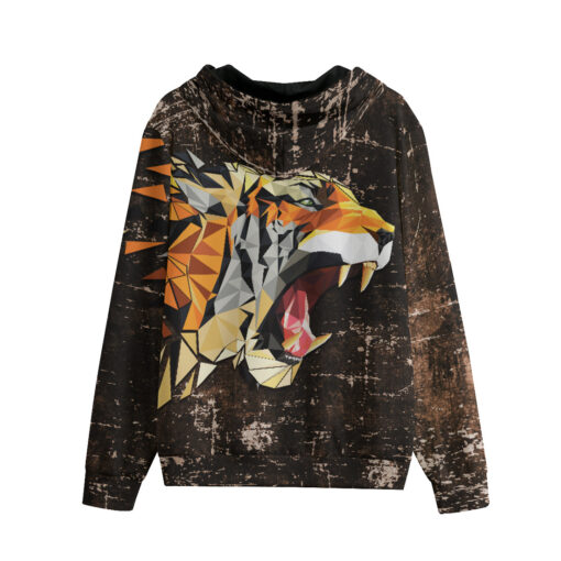 Tiger Polygons Zip Up Hoodie - Image 2