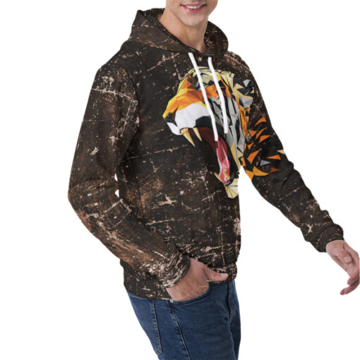 Tiger Polygons Men's Hoodie - Image 2