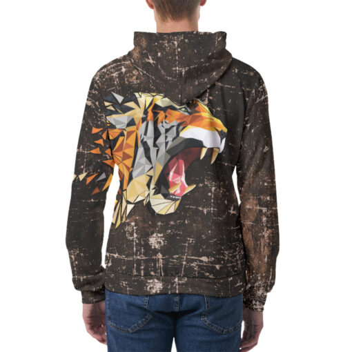 Tiger Polygons Men's Hoodie - Image 4