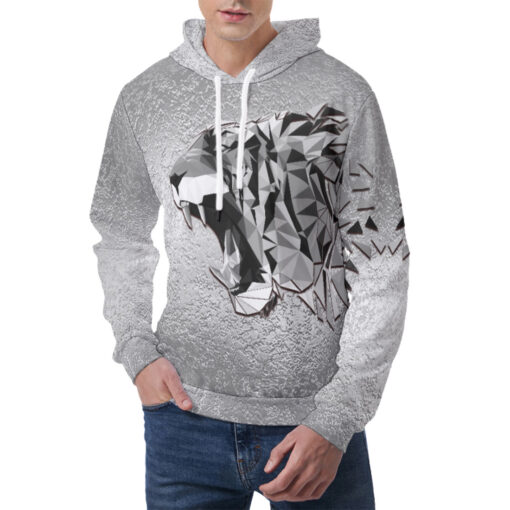 Silver Tiger Polygons Men's Hoodie