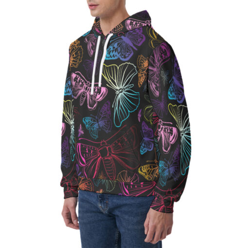 Colorful Butterflies Men's Hoodie - Image 3