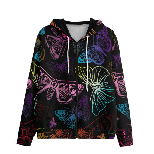 Colorful Butterflies Zip Up Hoodie