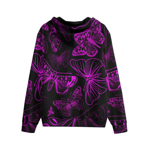 Pink Butterflies Zip Up Hoodie - Image 2