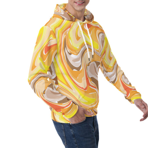 Yellow Marble Men's Hoodie - Image 2