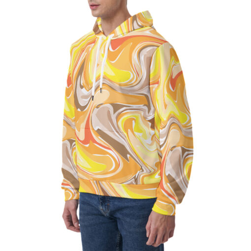 Yellow Marble Men's Hoodie - Image 3