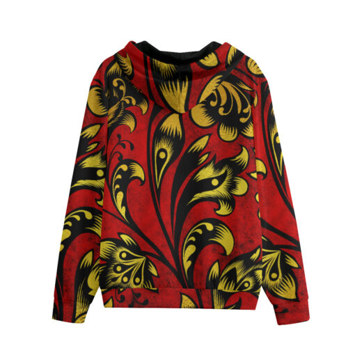 Floral Khokhloma Zip Up Hoodie - Image 2