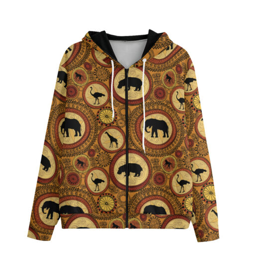 African Animals Zip Up Hoodie