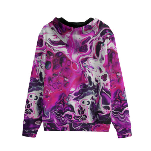 Purple Acrylic Marble Zip Up Hoodie - Image 2