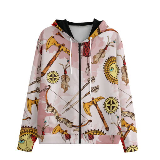 Ethnic American Art Zip Up Hoodie