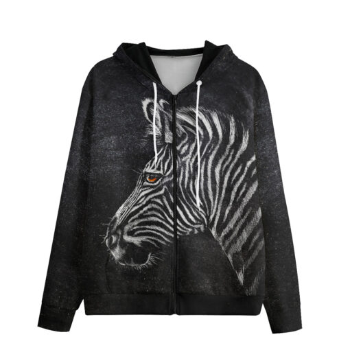 Zebra Head Zip Up Hoodie