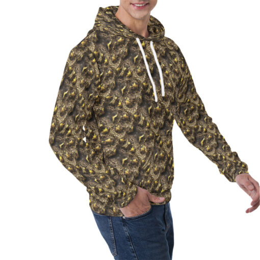 Brown Alligator Skin Men's Hoodie - Image 2