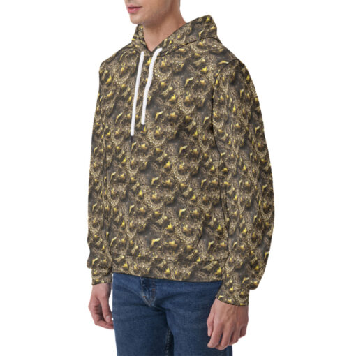 Brown Alligator Skin Men's Hoodie - Image 3