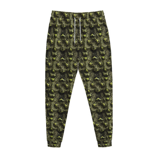 Green Alligator Skin Sweatpants