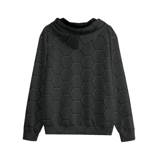 Dark Gray Hexagons Zip Up Hoodie - Image 2