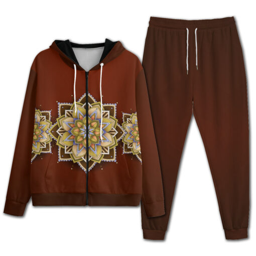 Yellow on Red Mandala Men's Tracksuit