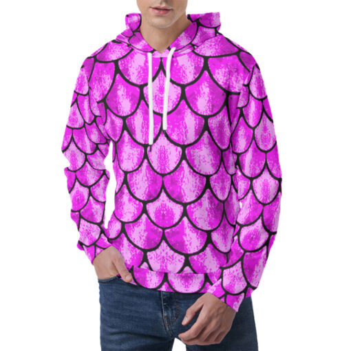 Pink Fish Scales Men's Hoodie