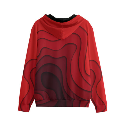 Red Waves Zip Up Hoodie - Image 2