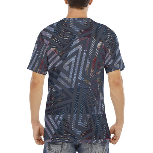 Urban Geometric Maze Men's T-Shirt - Image 4