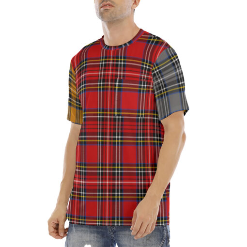 Multicolor Checkered Men's T-Shirt - Image 2