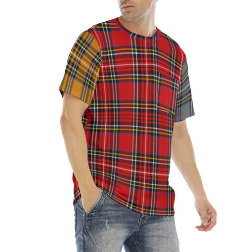 Multicolor Checkered Men's T-Shirt - Image 3