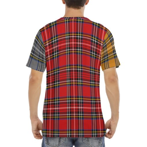 Multicolor Checkered Men's T-Shirt - Image 4