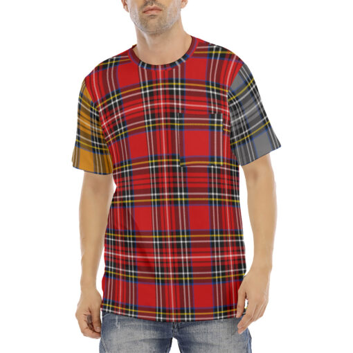 Multicolor Checkered Men's T-Shirt