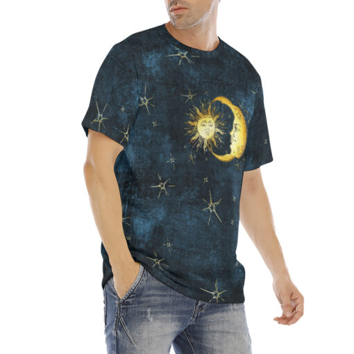 Antique Sun Crescent Moon Men's T-Shirt - Image 3