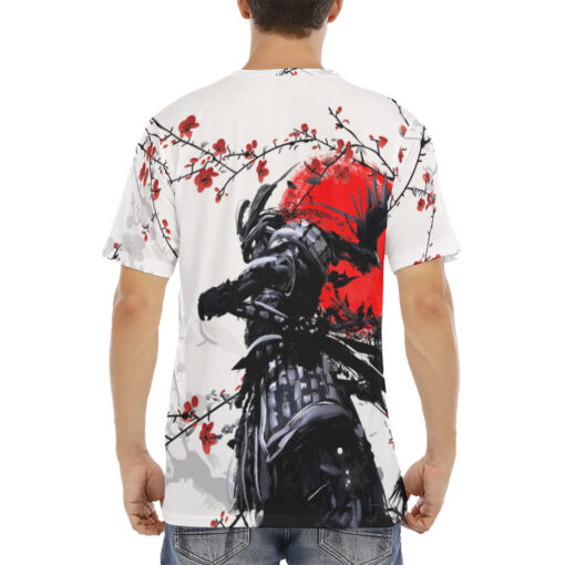 Samurai Sakura Red Sun Men's T-Shirt - Image 4