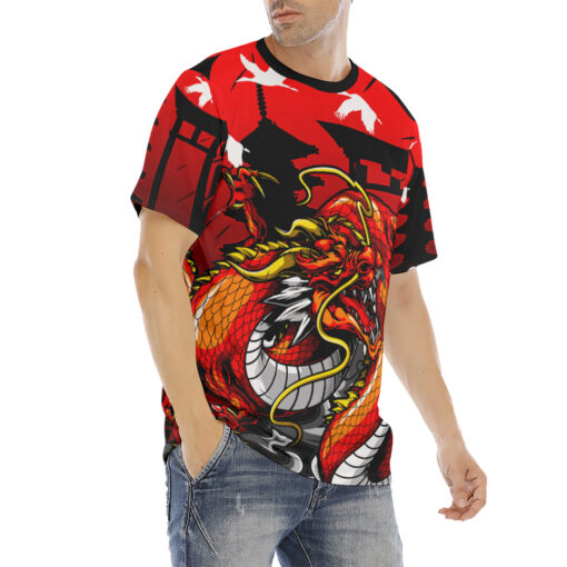 Japanese Red Dragon Men's T-Shirt - Image 3