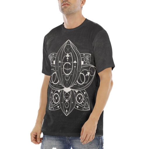 Lotus Flower Mehndi Ornament Men's T-Shirt - Image 2