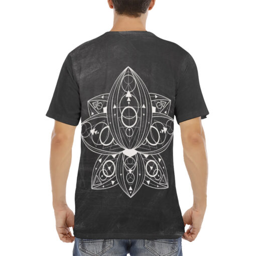 Lotus Flower Mehndi Ornament Men's T-Shirt - Image 4