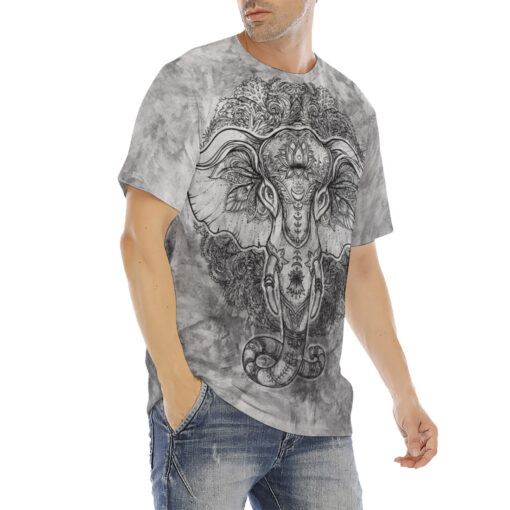 Ethnic Tribal Totem Elephant Men's T-Shirt - Image 3